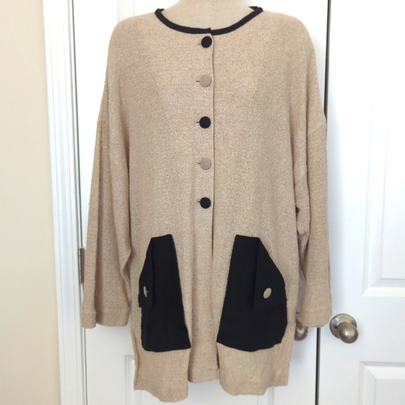 Cloda by Tivoli Long Cardigan Sweater One Size Linen Wool Blend Knit -339 - Picture 6 of 8